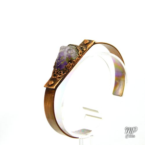 Réservé : Bracelet manchette Steinkatla - améthyste et cuivre – Image 7