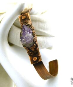 Réservé : Bracelet manchette Steinkatla - améthyste et cuivre – Image 6