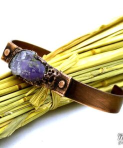 Réservé : Bracelet manchette Steinkatla - améthyste et cuivre – Image 5