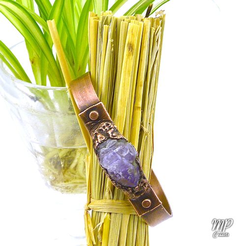 Réservé : Bracelet manchette Steinkatla - améthyste et cuivre – Image 4