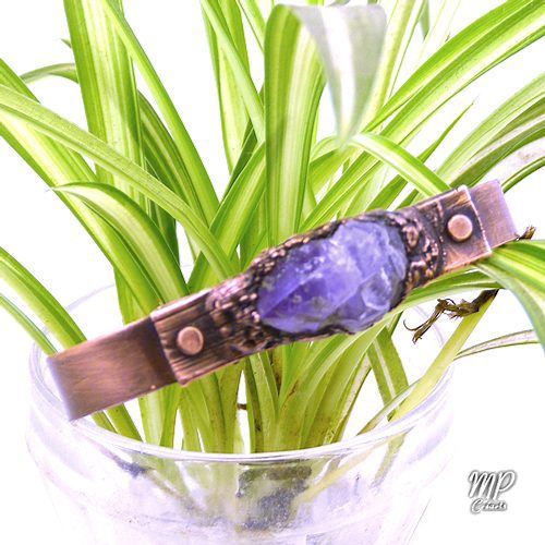 Réservé : Bracelet manchette Steinkatla - améthyste et cuivre – Image 3