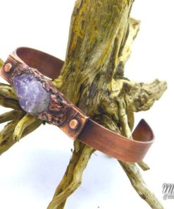 Réservé : Bracelet manchette Steinkatla - améthyste et cuivre – Image 2