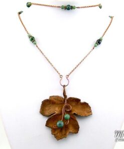 collier sautoir bileog agate mousse cuivre