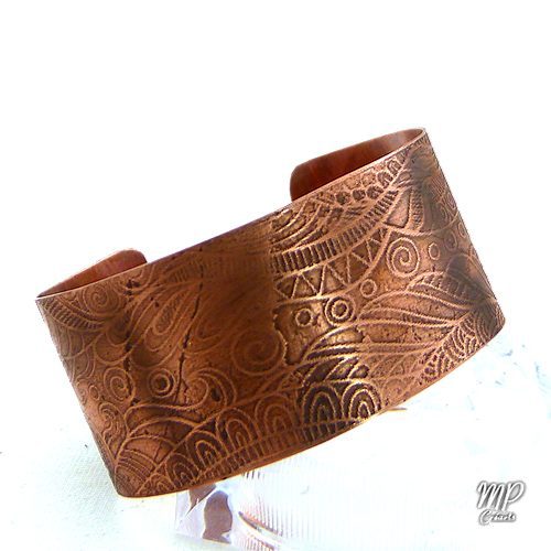 Bracelet Manchette Moyfrid - cuivre naturel gravé – Image 7