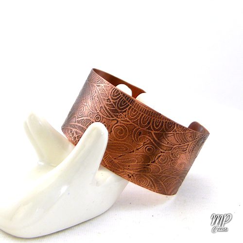 bracelet manchette moyfrid cuivre gravé