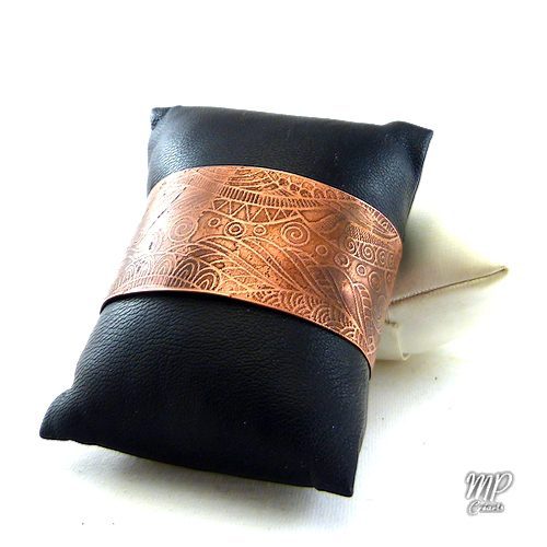 Bracelet Manchette Moyfrid - cuivre naturel gravé – Image 6