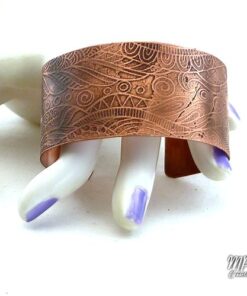 Bracelet Manchette Moyfrid - cuivre naturel gravé – Image 4