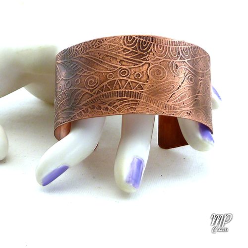 Bracelet Manchette Moyfrid - cuivre naturel gravé – Image 4