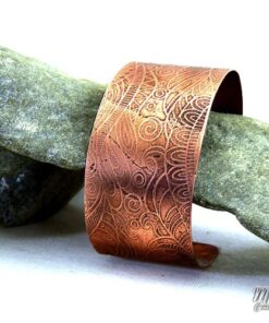 Bracelet Manchette Moyfrid - cuivre naturel gravé – Image 3