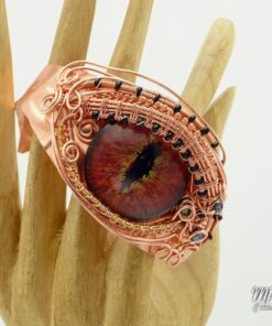 Réservé : Bracelet Manchette Klauth - oeil de dragon et cuivre – Image 7