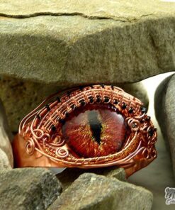 Réservé : Bracelet Manchette Klauth - oeil de dragon et cuivre – Image 5