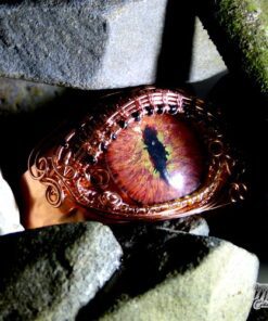 Réservé : Bracelet Manchette Klauth - oeil de dragon et cuivre – Image 4