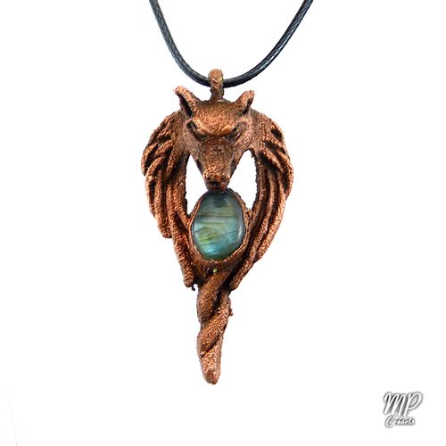 pendentif akela loup labradorite
