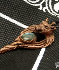 Pendentif Akela - labradorite et loup en cuivre – Image 2