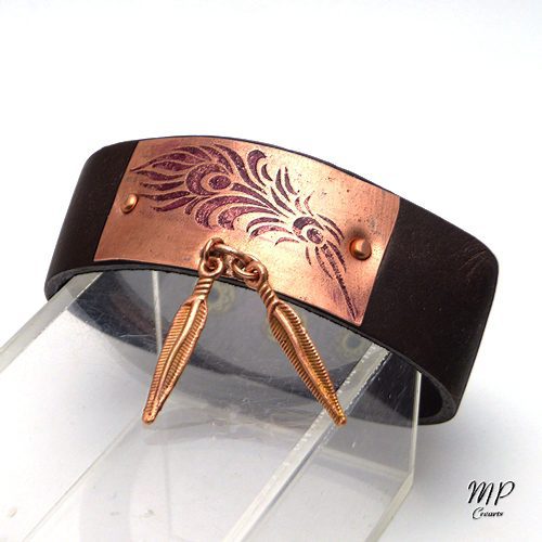 Bracelet Ventem - cuir marron et cuivre – Image 7
