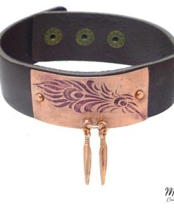 Bracelet Ventem - cuir marron et cuivre – Image 6