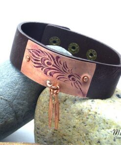 Bracelet Ventem - cuir marron et cuivre – Image 3