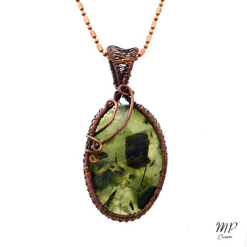 pendentif balda prehnite wire wrapped