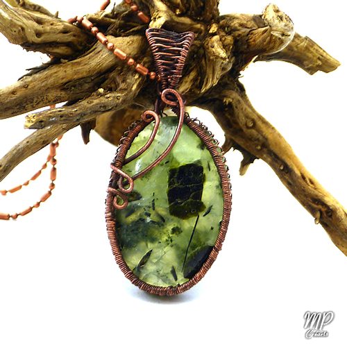 Pendentif Balda - préhnite wire-wrapped – Image 5