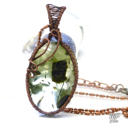 Pendentif Balda - préhnite wire-wrapped – Image 4