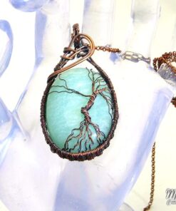 pendentif Liana - arbre de vie sur amzonite
