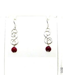 Boucles d'oreille Cardinal - wire wrapped grenat – Image 5