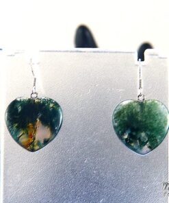Réservé : Boucles d'oreille Chloris - cœurs en agate mousse – Image 6