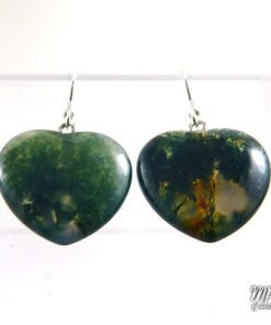 Réservé : Boucles d'oreille Chloris - cœurs en agate mousse – Image 4