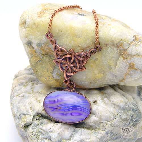 Collier Hawe - agate et cuivre – Image 2