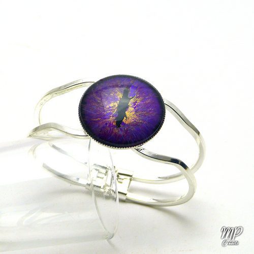 Réservé : Bracelet oeil de dragon violet Wawel