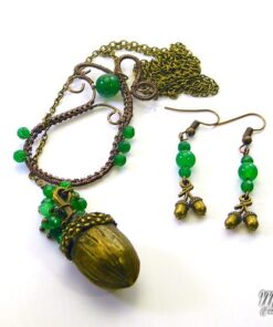 parure stejar avec perles en jade
