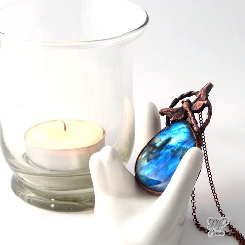 Pendentif Feofan - labradorite avec sa libellule – Image 6