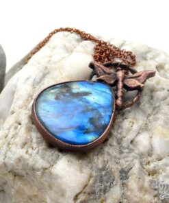 Pendentif Feofan - labradorite avec sa libellule – Image 4