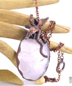 Pendentif Rivaia - quartz rose serti cuivre – Image 7