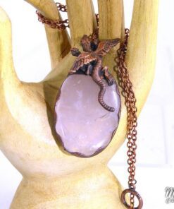 Pendentif Rivaia - quartz rose serti cuivre – Image 6