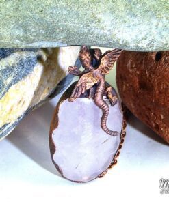 Pendentif Rivaia - quartz rose serti cuivre – Image 4