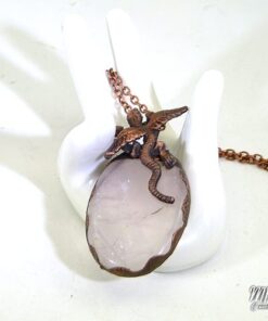 Pendentif Rivaia - quartz rose serti cuivre – Image 3