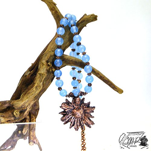 Réservé : Collier Sawsan - cuivre et jade bleu – Image 4