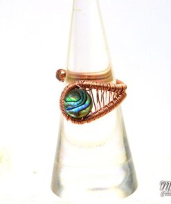 bague paua ajustable abalone et cuivre