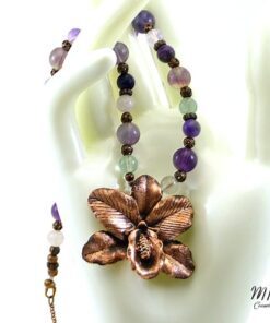 collier oratrix cuovre et fluorite