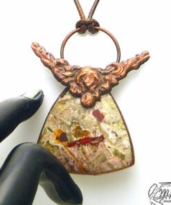 pendentif constanzia cuivre et crazy lace agate