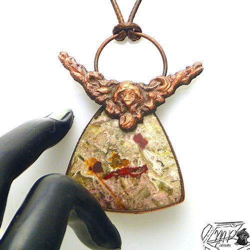 pendentif constanzia cuivre et crazy lace agate