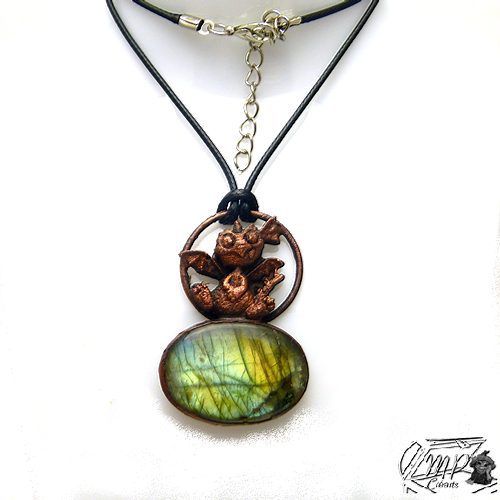 Pendentif Glasfeu - dragounet sur labradorite – Image 6