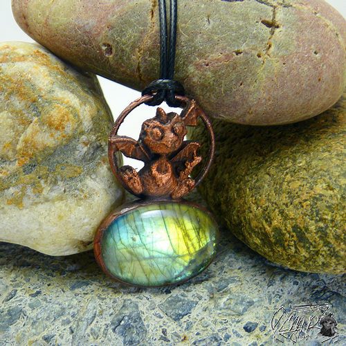 Pendentif Glasfeu - dragounet sur labradorite – Image 5