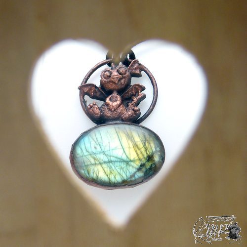 Pendentif Glasfeu - dragounet sur labradorite – Image 3
