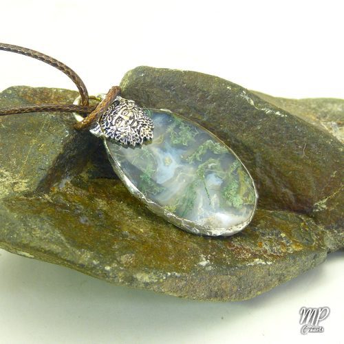 Pendentif Hizir - homme vert et agate mousse – Image 4