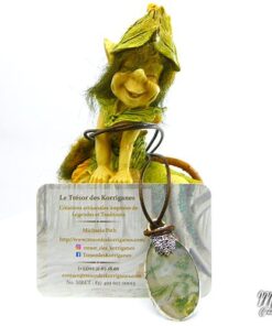 Pendentif Hizir - homme vert et agate mousse – Image 2