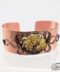 Réservé : Bracelet Manchette Carmel - arbre de vie avec citrine – Image 8