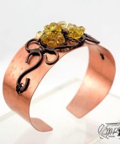 Réservé : Bracelet Manchette Carmel - arbre de vie avec citrine – Image 7