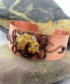 Réservé : Bracelet Manchette Carmel - arbre de vie avec citrine – Image 6